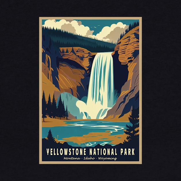 Yellowstone National Park Vintage Poster by GreenMary Design